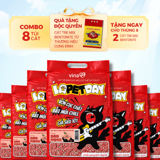 Combo 8 túi LaPetDay Đậu nành mix Tre mix Đất sét