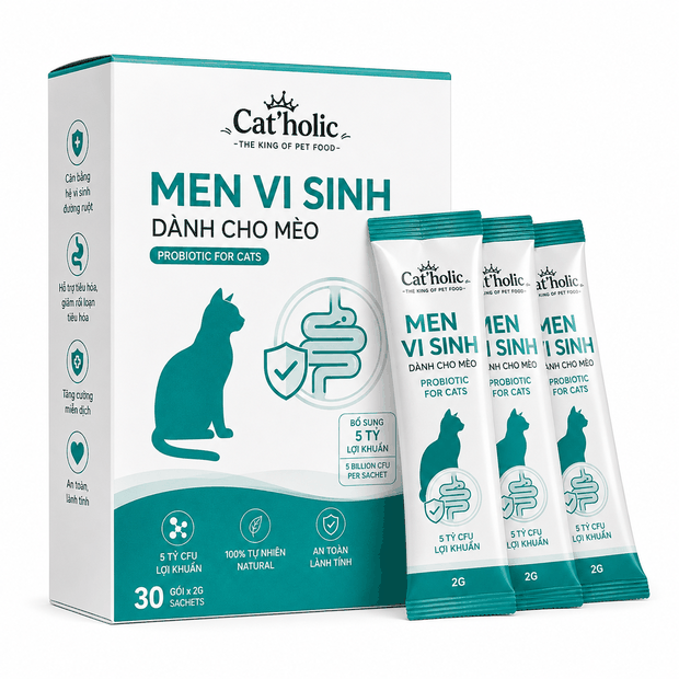 Men vi sinh đa chủng cho mèo