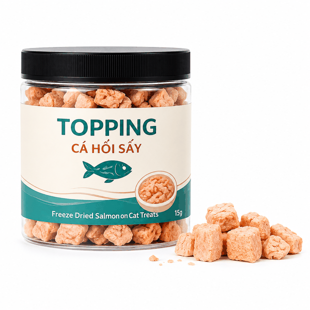 Topping cá hồi sấy nguyên miếng